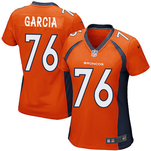 Women's Game Max Garcia Nike Jersey Orange Home - #76 NFL Denver Broncos